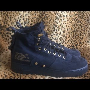 NIKE Air Force 1 Mid Obsidian Blue Suede Sz 10.5